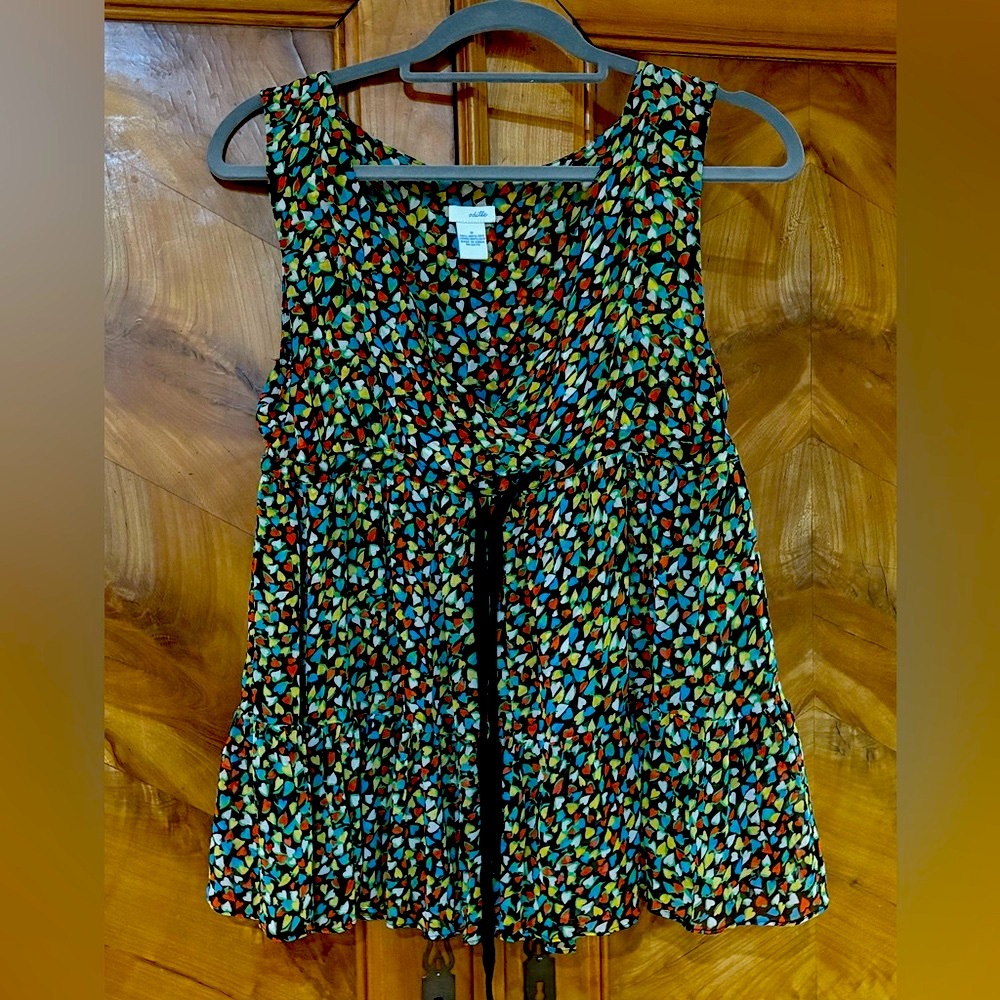 Odille Silk Anthropologie Sleeveless Heart Blouse Size 8 New Without Tags